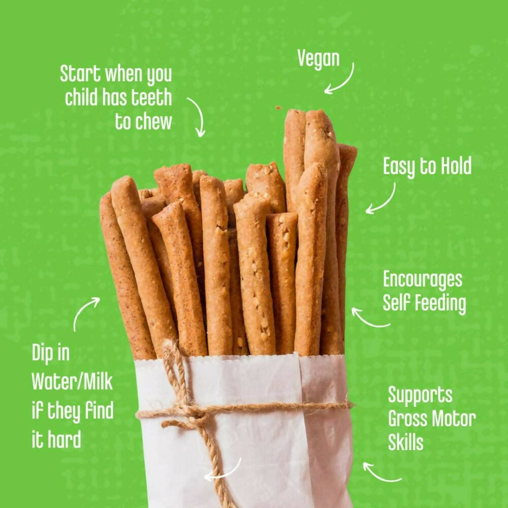 Early Foods Whole Wheat Ajwain Jaggery Teething Sticks | Swadesiicart