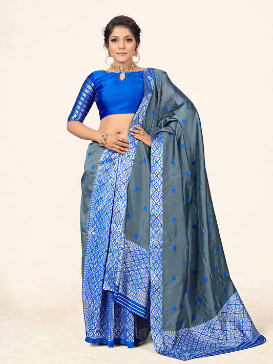 Kalini Woven Design Zari Mekla Chador Banarasi Saree | Swadesiicart