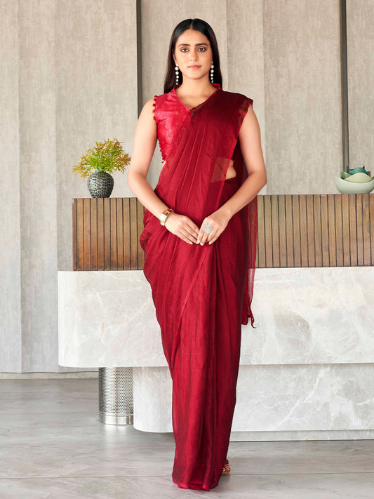 Tikhi Imli Polyester Ready to Wear Saree | Swadesiicart