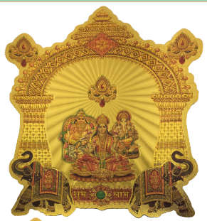 Stickerbazaar Micro Golden Mandir Big Sticker - Swadesiicart