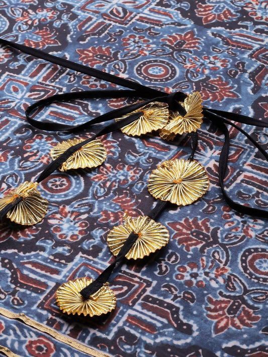 Ahalyaa Navy Blue & Maroon Floral Print Kaftan Kurta | Swadesiicart