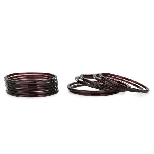Afast Shining Brown Glass Wedding, Party, Daily Use Bangle Set, Set Of 12 - Afast Enterprises
