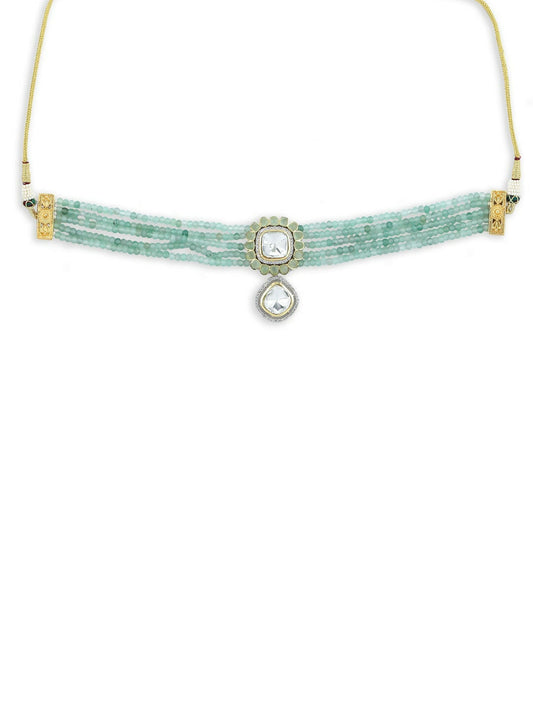 Green Kundan Choker - Ruby Raang | Swadesiicart
