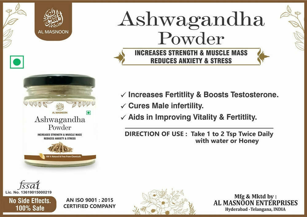 Al Masnoon Ashwagandha Powder - Swadesiicart