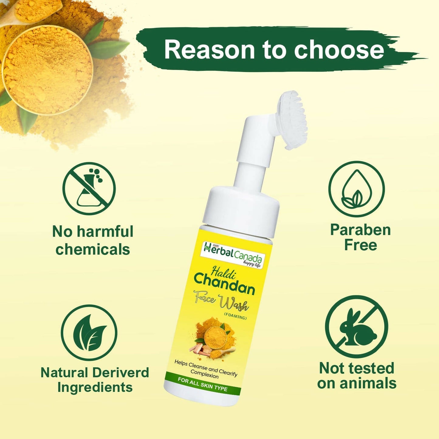 Herbal Canada Haldi Chandan Foaming Face Wash | Swadesiicart