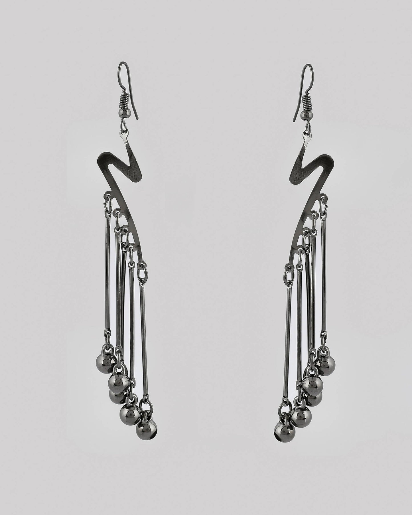 VOJ Women Rhodium-Plated Drop Chain Earrings Stainless Steel Drops & Danglers - Swadesiicart