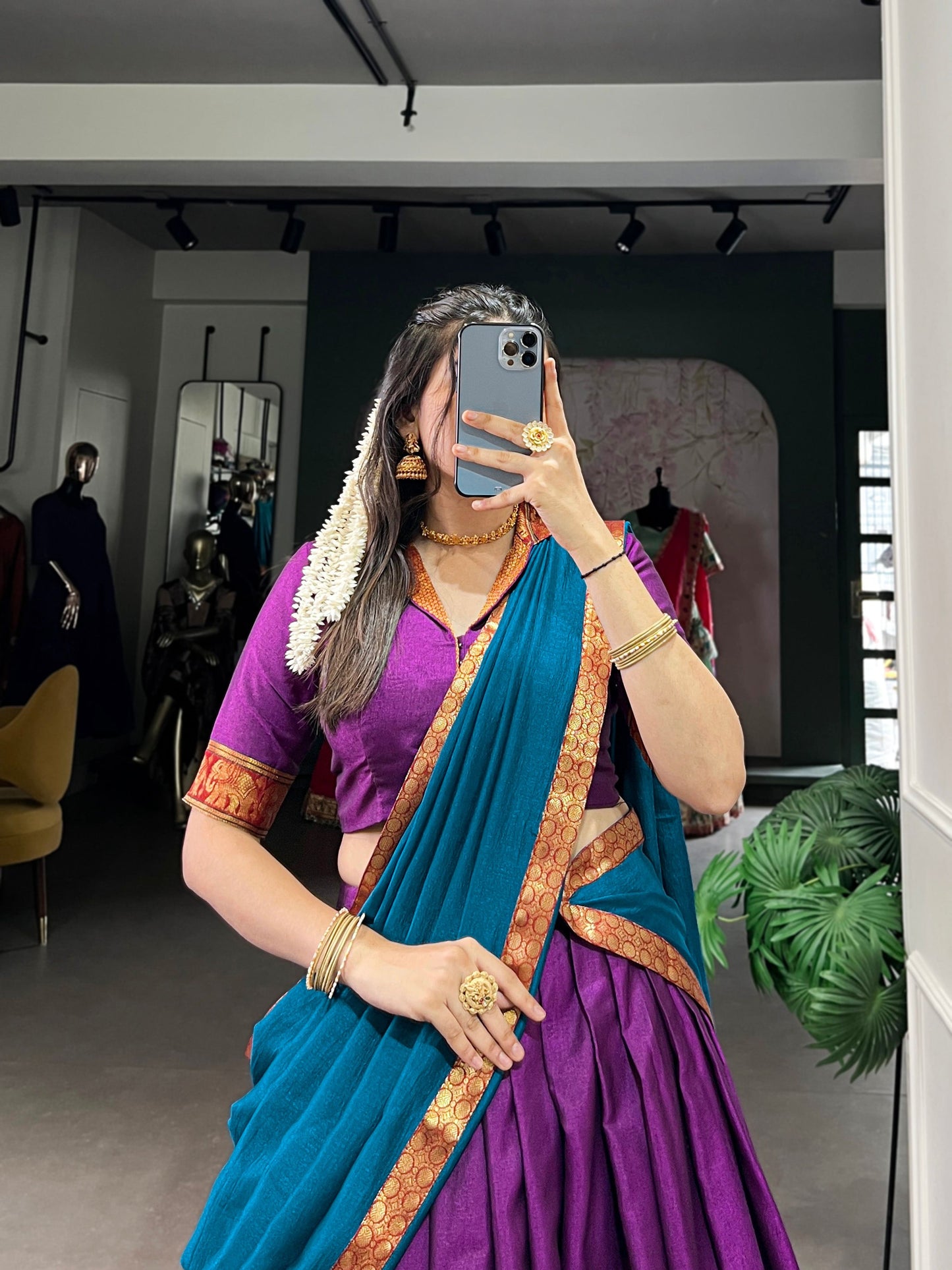 Lorenvalley Fashion Purple Narayan Pet Silk Zari Weaving Work Lehenga Choli with Dupatta - Swadesiicart