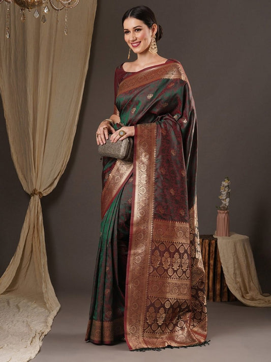 Anouk Woven Design Zari Banarasi Saree | Swadesiicart