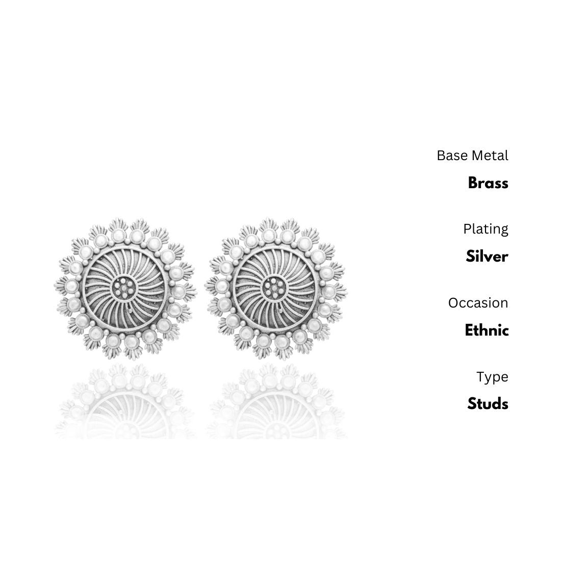 New Stylish Oxidized Gold-Polished Gold Studs Earrings for Womens by House of Ree | Swadesiicart