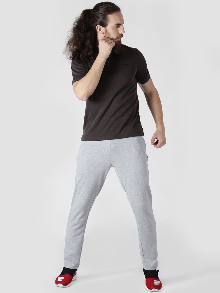 Alcis Men Brown Solid Polo Collar T-shirt | Swadesiicart