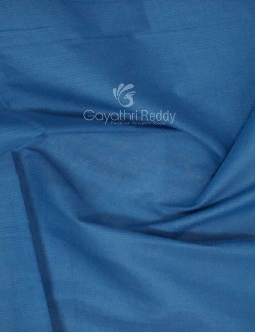 Dual Shades of Blue With Contrast Blouse Pure Mangalgiri Cotton By Gayathri Reddy Designer Studio | Swadesiicart