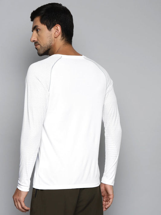 Alcis Men White Slim Fit Running T-shirt | Swadesiicart