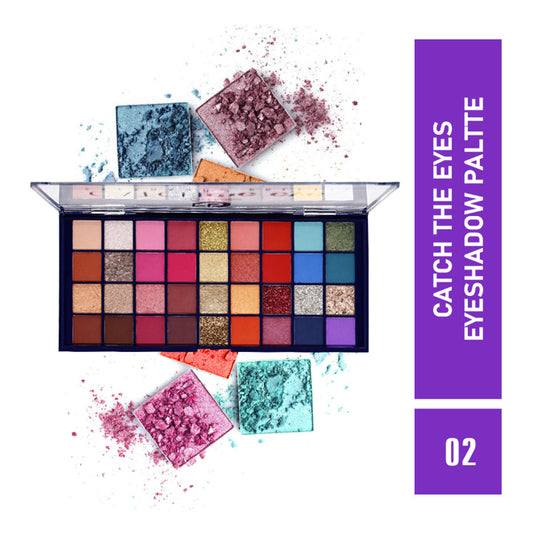 Matt Look 36 Colors Catch The Eyes Eyeshadow Palette - 02 - Swadesiicart
