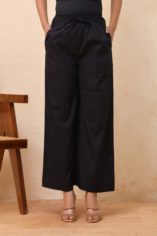 Vaasva Women White Solid Palazzo Pant | Swadesiicart