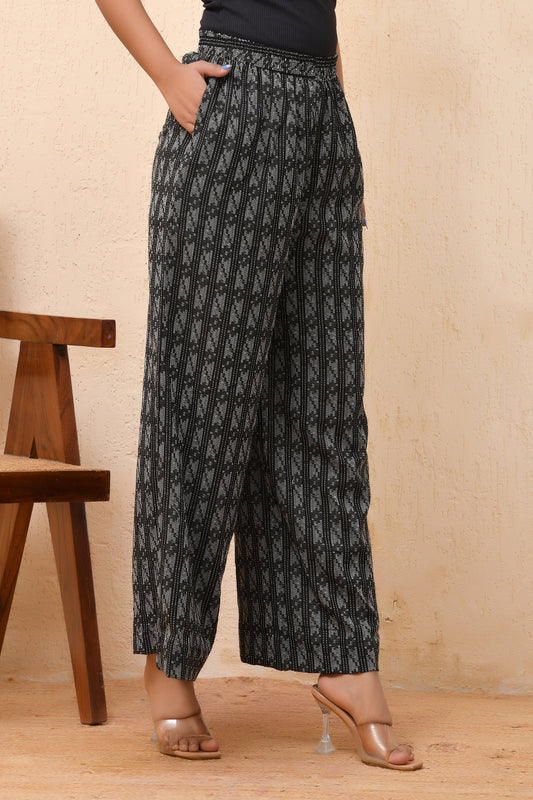 Vaasva Women Dobby Flared Pants | Swadesiicart