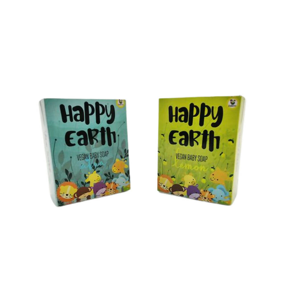 Cuddle Care Happy Earth Vegan Baby Soap for Infants- Blue & Yellow - Swadesiicart