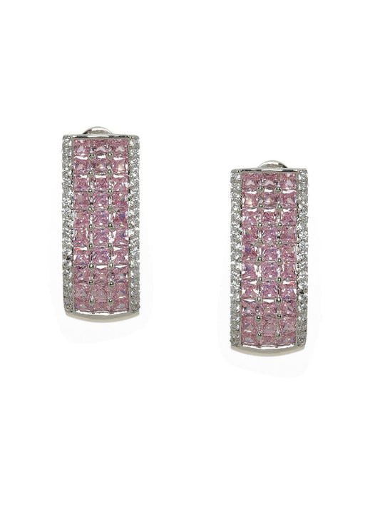 Pink Hoops Earrings- Ruby Raang | Swadesiicart