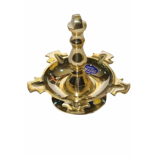 Brass Pooja Diya/ Lamp Stand (Big Size) / Deepam Stand (Big Size)-1Step | Swadesiicart