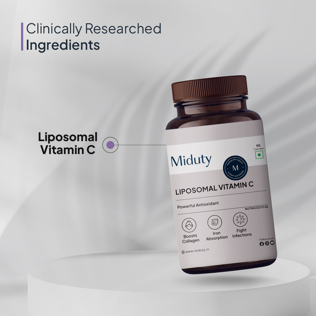 Miduty by Palak Notes Patented Liposomal Vitamin C Capsules - Swadesiicart