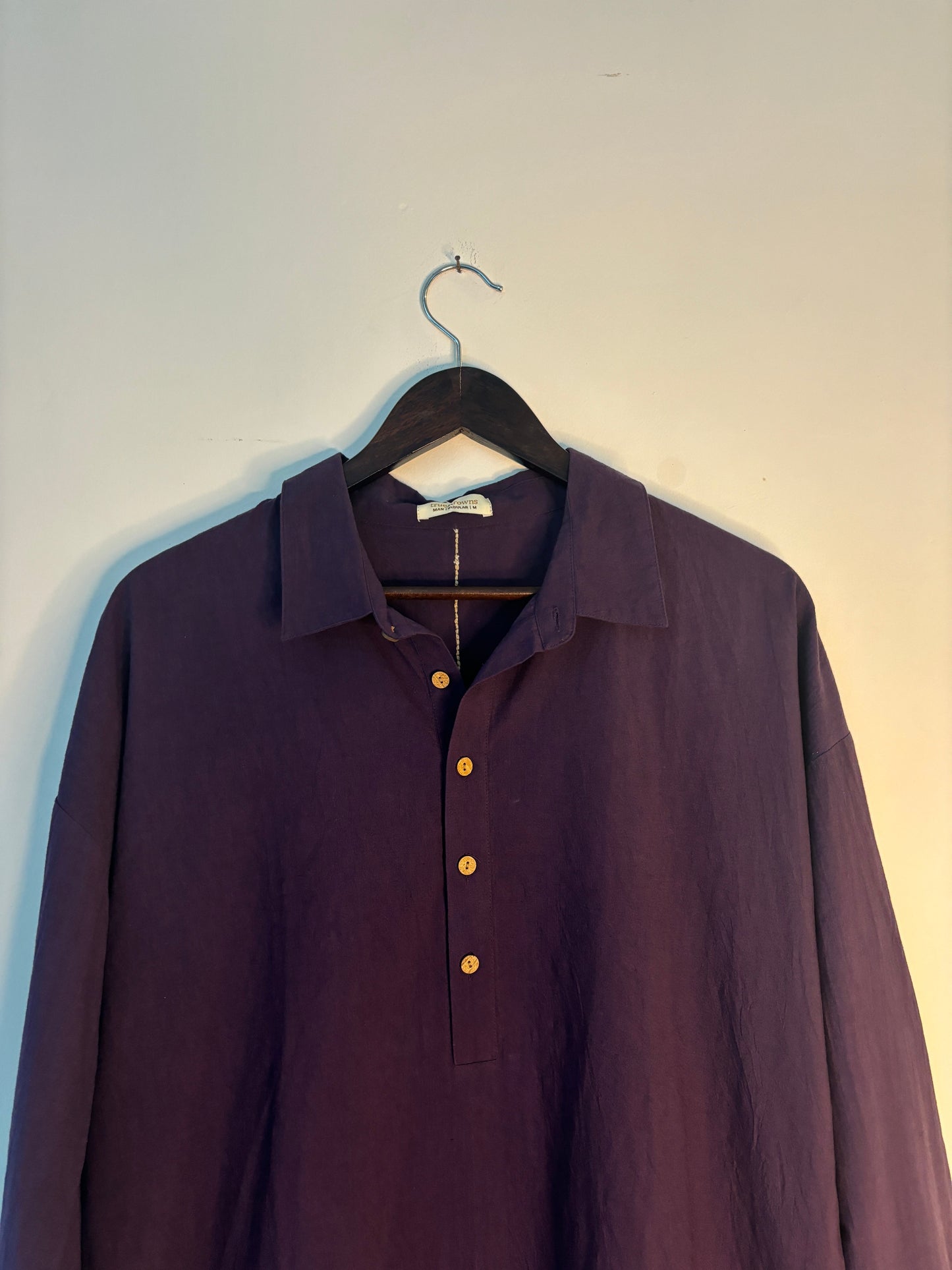 trueBrowns Purple Slub Kurta | Swadesiicart