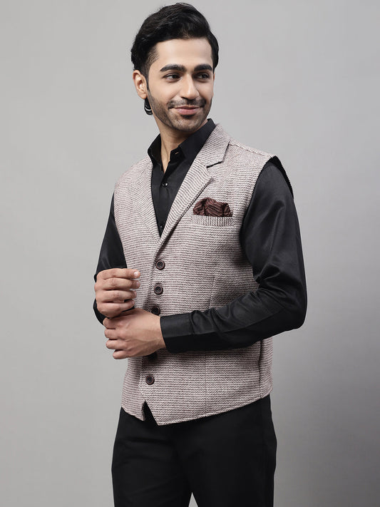 Even Apparels Men's Cream Pure Wool Nehru Jacket | Swadesiicart
