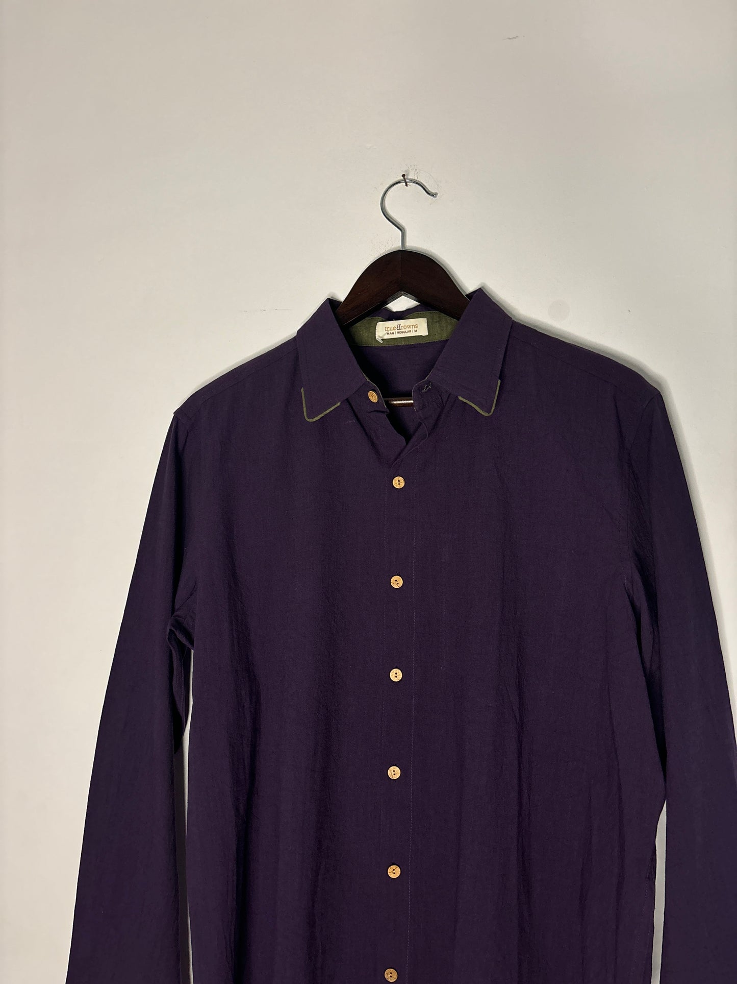 trueBrowns Purple Slub Men's Shirt | Swadesiicart
