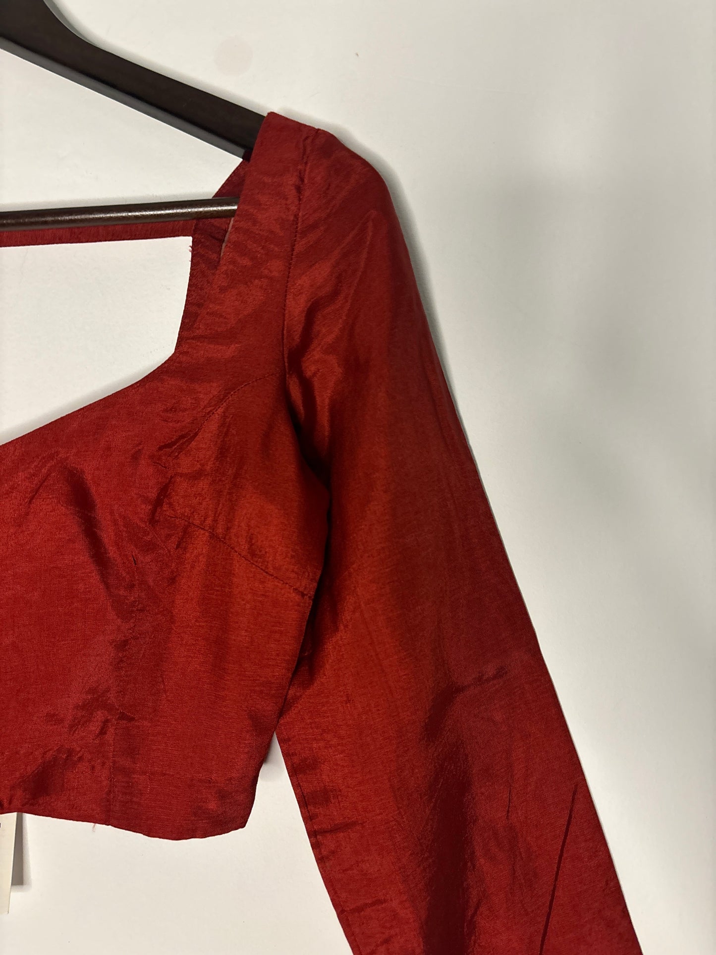 trueBrowns Red Silk Blouse | Swadesiicart