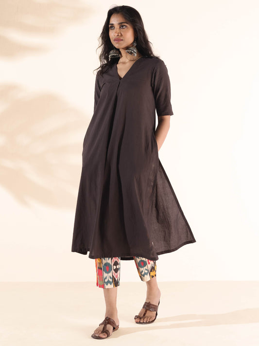 trueBrowns Cola Cotton Ikat Kurta Pant Set | Swadesiicart