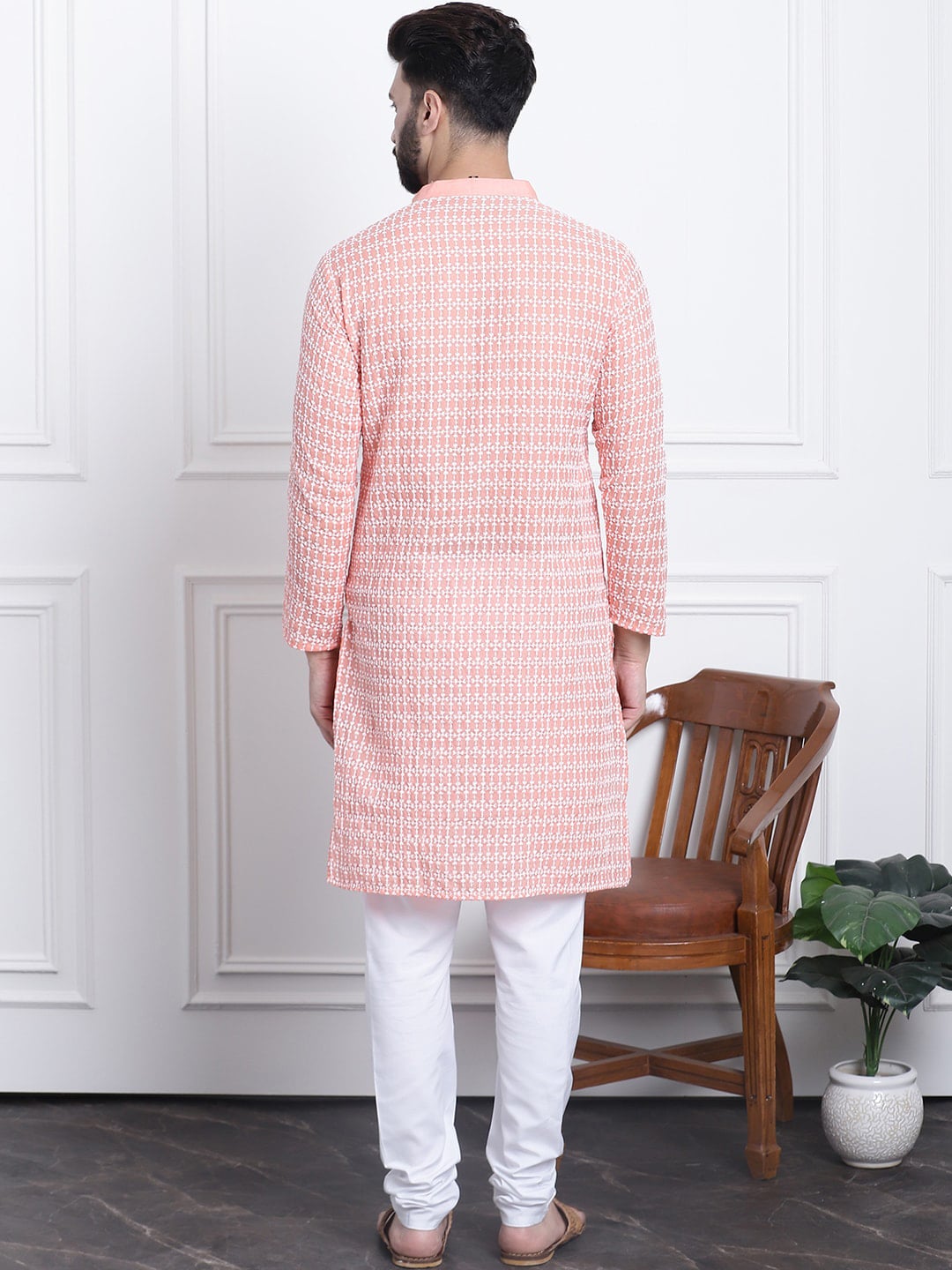 Sojanya Floral Embroidered Regular Thread Work Pure Cotton Kurta with Churidar | Swadesiicart