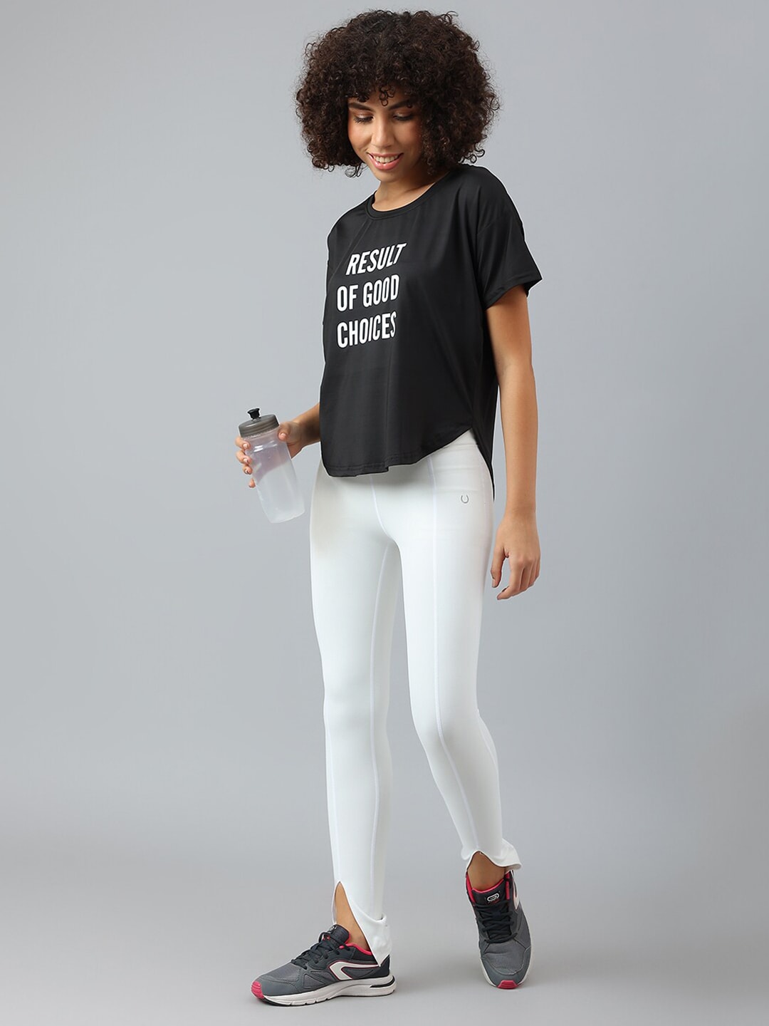 MKH Women Typography Printed Dri-FIT Sports T-shirt - Swadesiicart