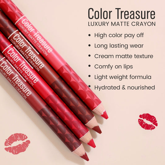 Matt Look Color Treasure Luxury Matte Lip Pencil Crayon - 06 Pure Hollywood