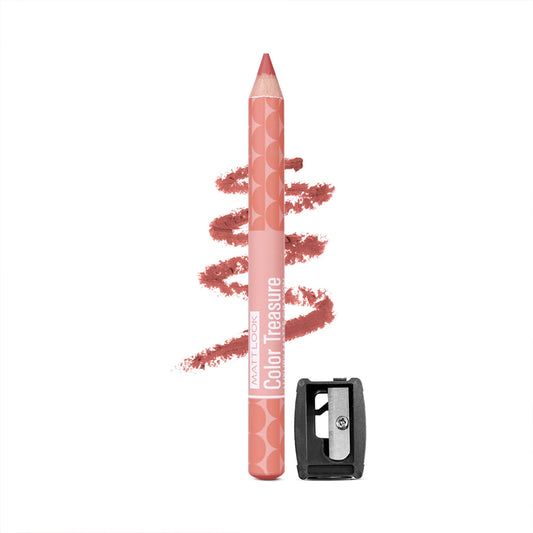 Matt Look Color Treasure Luxury Matte Lip Pencil Crayon - 14 Natural Nude - Swadesiicart
