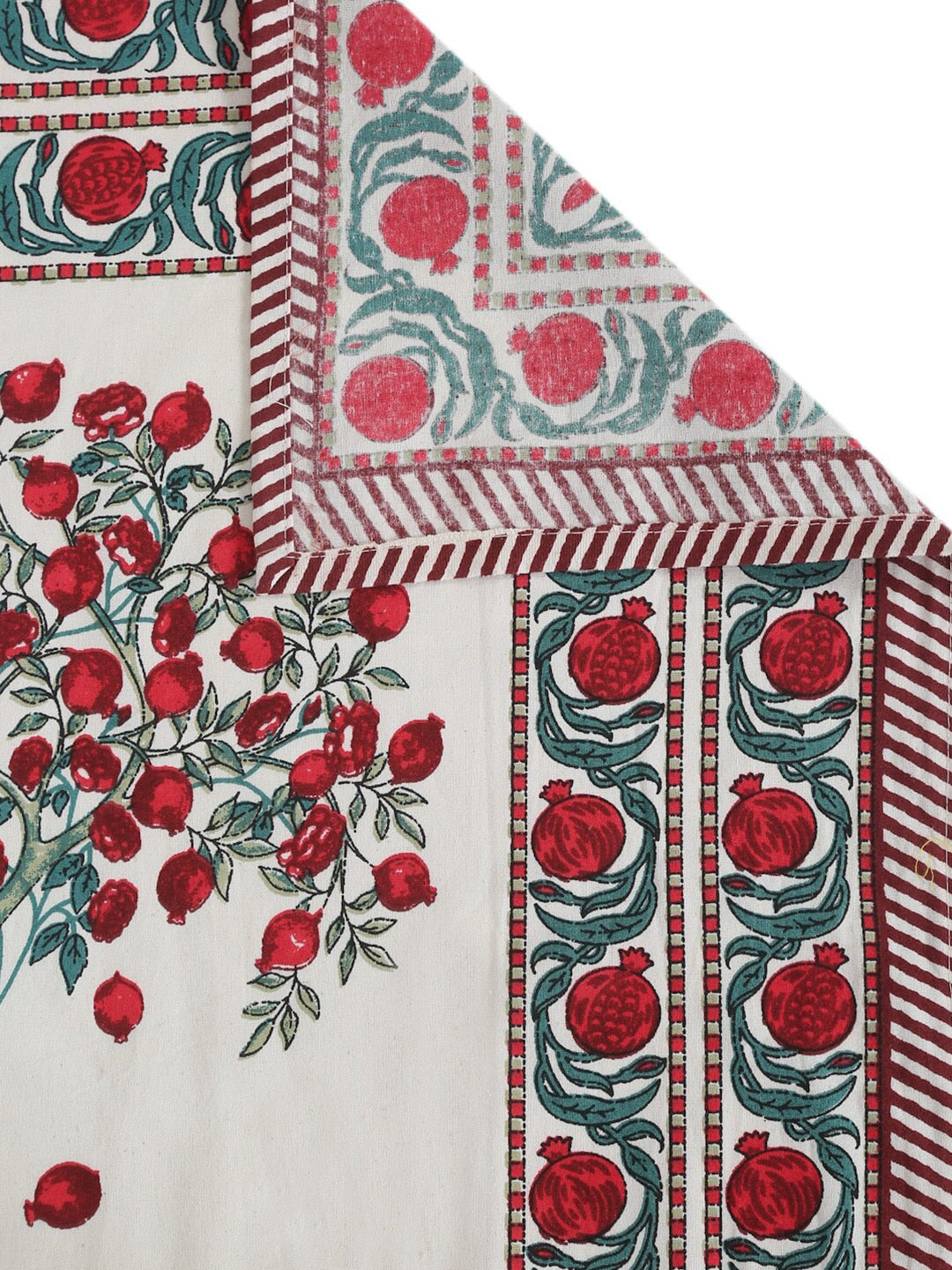 Rajasthan Decor Cream-Coloured Ethnic Motifs 144 TC Cotton King Bedsheet & 2 Pillow Covers - Swadesiicart