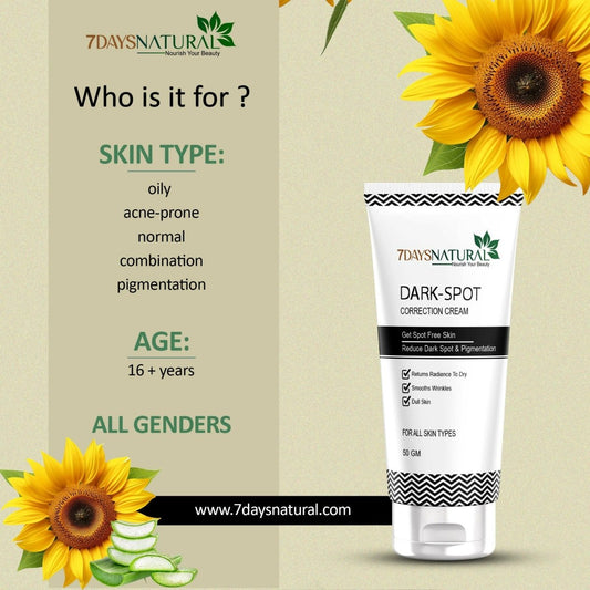 7 Days Natural Dark Spot Remover Cream For Remove Pimple Marks, Acne Scar Blemishes - Swadesiicart