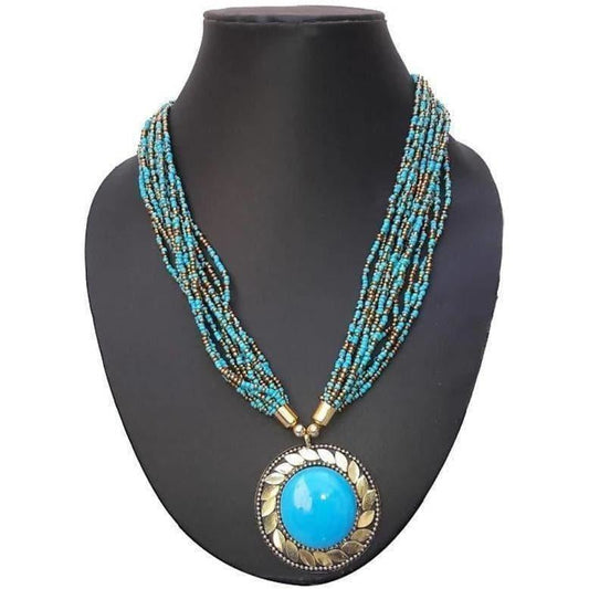 MS Fashion India Traditional Sky Blue Necklace for Women | Swadesiicart