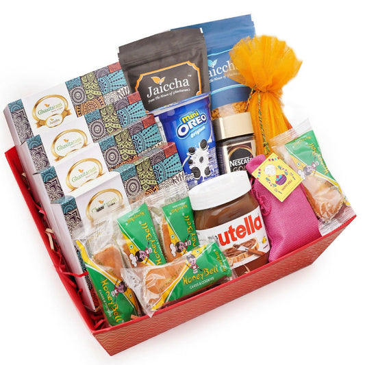 Ghasitaram Pink Hamper Basket of Goodies - Altcheeni