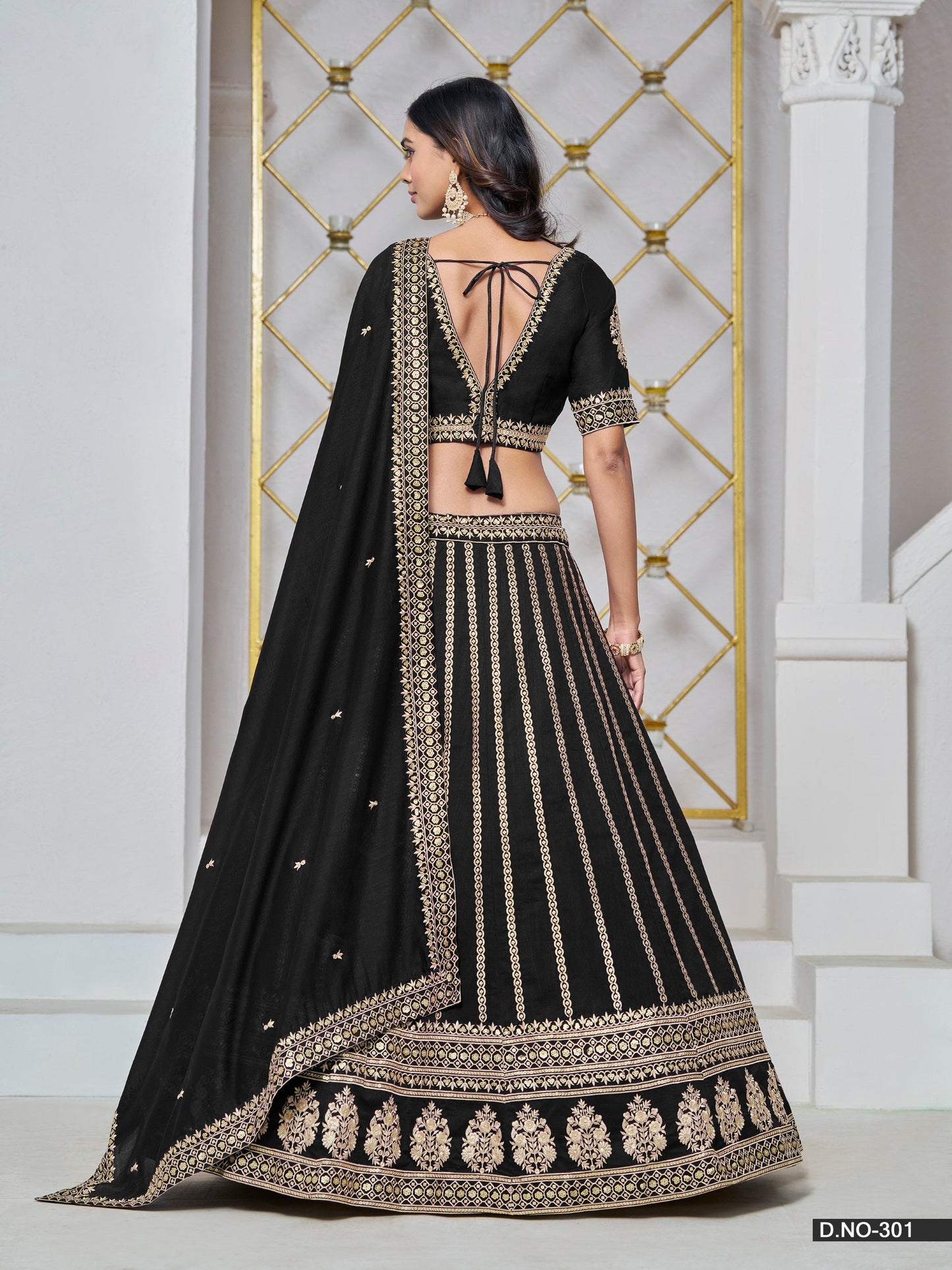 Anaita Black Embroidered Art Silk Designer Lehenga With Blouse