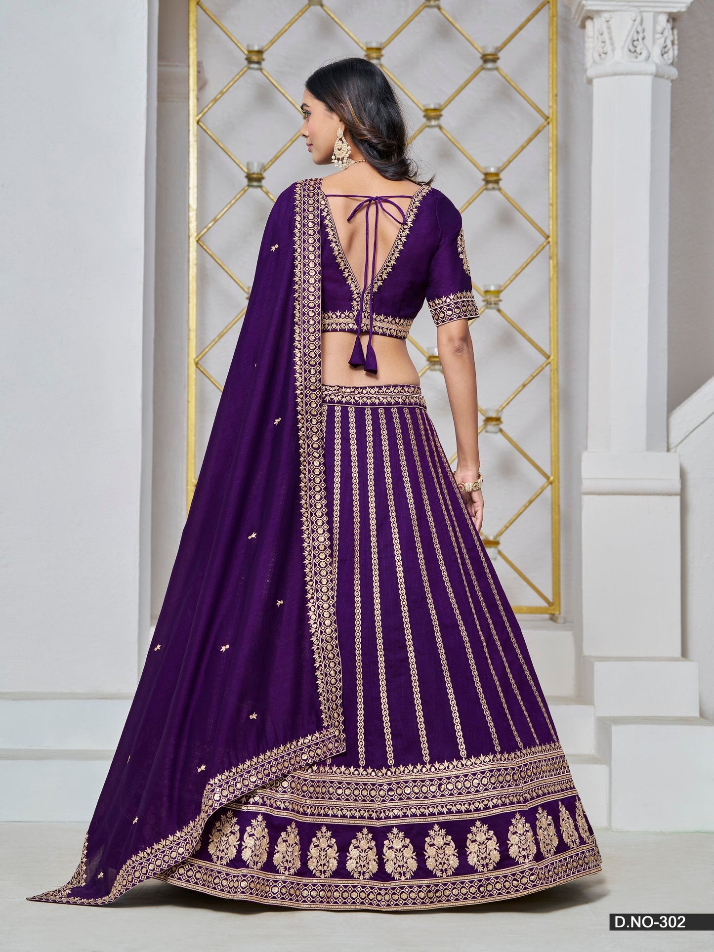 Anaita Purple Embroidered Art Silk Designer Lehenga With Blouse