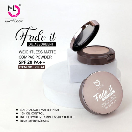 Matt Look Fade If Oil Absorbent Compact - 03 Warm Nude - Swadesiicart