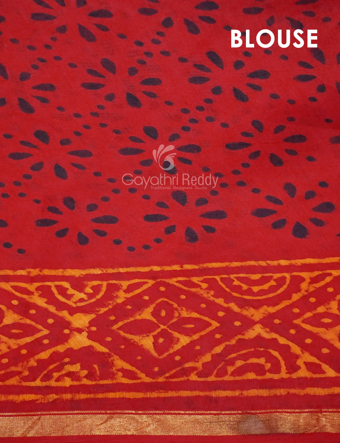 Shades of Red Chanderi Print Saree By Gayathri Reddy Designer Studio | Swadesiicart