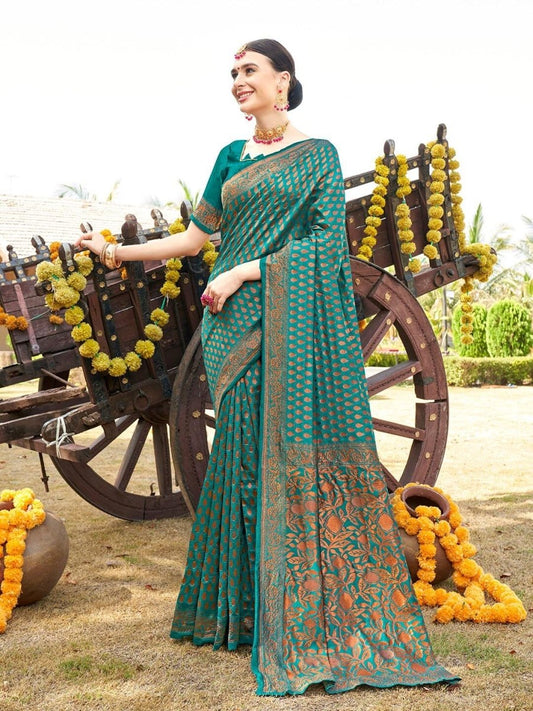 Anouk Woven Design Zari Banarasi Saree | Swadesiicart