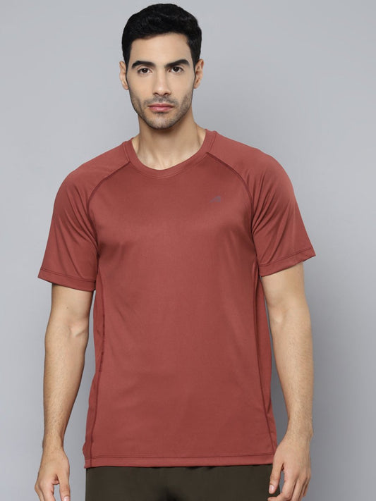 Alcis Men Rust Slim Fit T-shirt | Swadesiicart