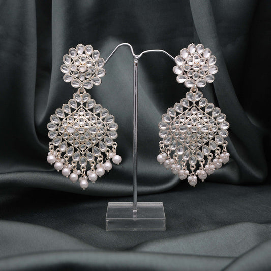 Tehzeeb Creations Gold-Polished Traditional Dangle Earrings - Swadesiicart