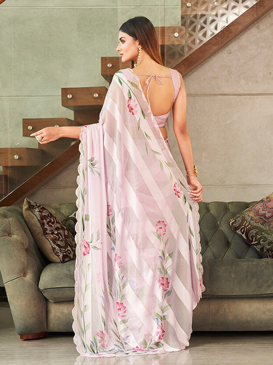 Tikhi Imli Floral Printed Sequinned Saree | Swadesiicart