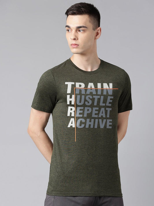 Alcis Typography Printed Dry Tech Slim Fit T-shirt | Swadesiicart