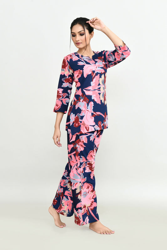 Joban Fashion Beautiful N.Blue & Pink Cotton Cod Set - Swadesiicart