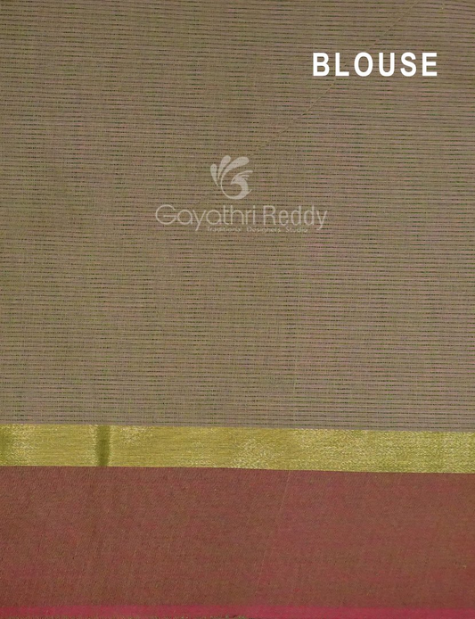 Dual Shades of Baby Pink With Contrast Blouse Pure Mangalgiri Cotton By Gayathri Reddy Designer Studio | Swadesiicart