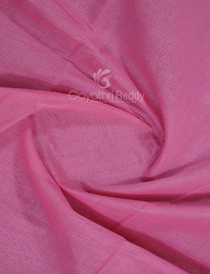Dual Shades of Baby Pink With Contrast Blouse Pure Mangalgiri Cotton By Gayathri Reddy Designer Studio | Swadesiicart