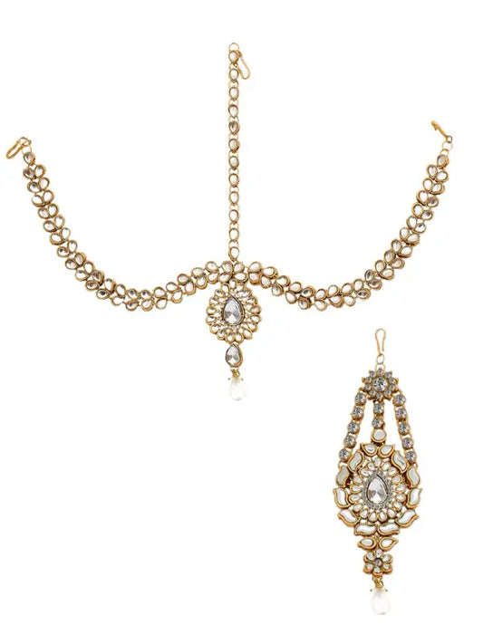 Tehzeeb Creations Traditional Kundan Bridal Set - Swadesiicart