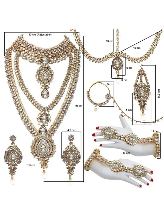 Tehzeeb Creations Traditional Kundan Bridal Set - Swadesiicart